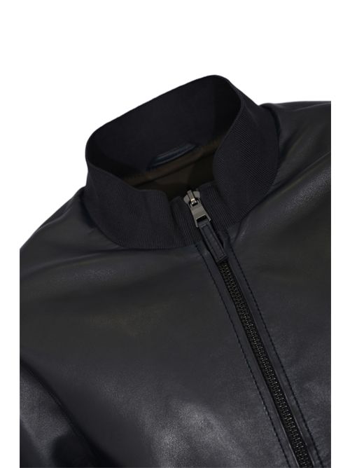 Giacca Derek Seamless in pelle Blu navy LEATHER AUTHORITY | DEREK SEAMLESS16